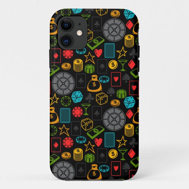 Capa Para iPhone 11 Ícones Coloridos do Casino (Verso)