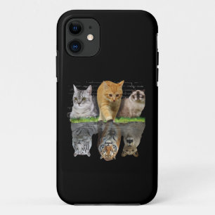 Capa Para iPhone 11 Ideia de Design de Presente de Reflexão de Gato Di