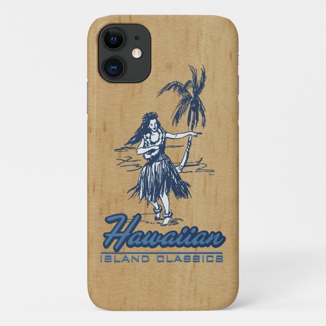 Capa Para iPhone 11 Ilhas Comerciais da Ilha Havaiana Hula Girl Faux W (Verso)