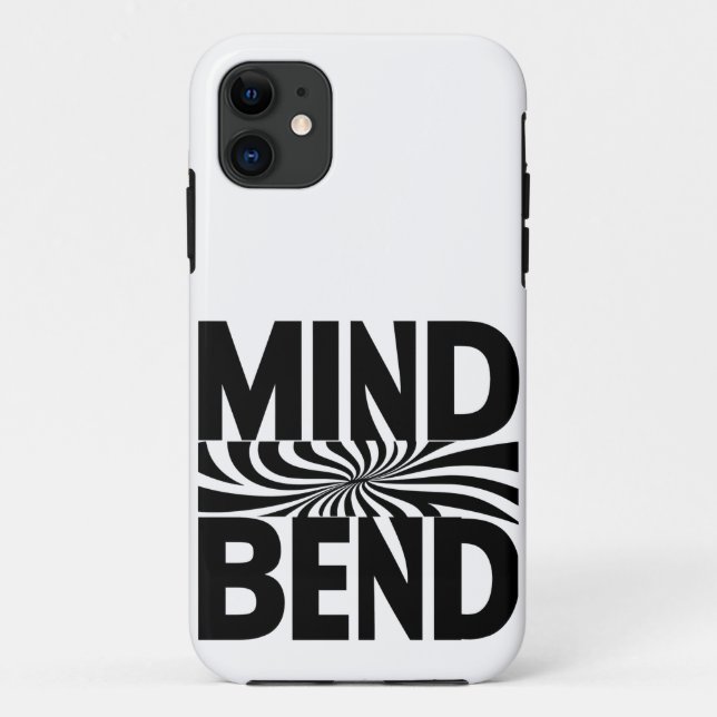 Capa Para iPhone 11 Ilusão Óptica Mind Bend Negrito Preto e Branco (Verso)