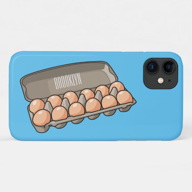 Capa Para iPhone 11 Ilustração da cartonagem de ovo (Verso (horizontal))