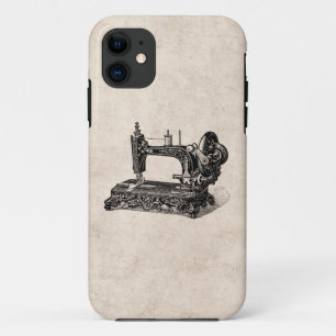 Capa Para iPhone 11 Ilustração da máquina de costura dos 1800s do