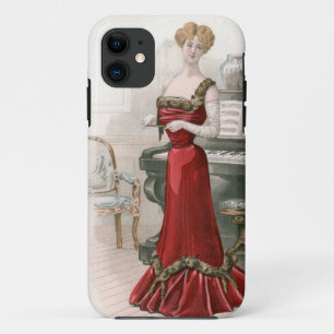 Capa Para iPhone 11 Ilustração da Moda Pianista Vintage Edwardian