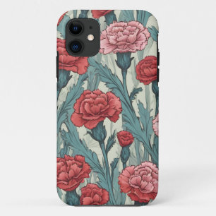 Capa Para iPhone 11 Ilustração das flores dos cravos cor-de-rosa