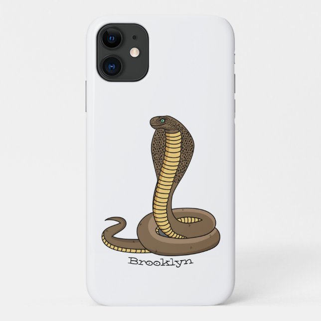 Capa Para iPhone 11 Ilustração de cobra da cobra castanha (Verso)