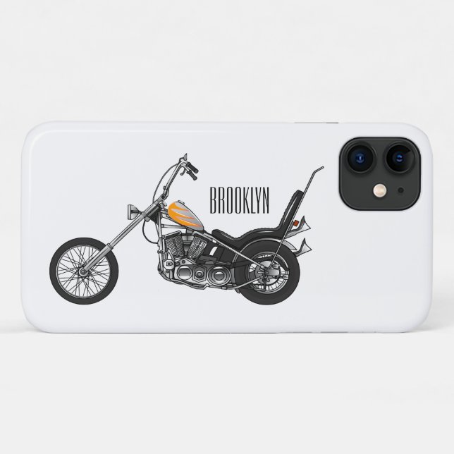 Capa Para iPhone 11 Ilustração de desenho animado Chopper Motorcycle 1 (Verso (horizontal))