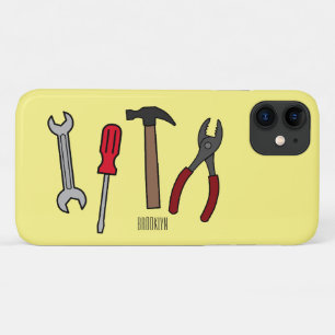 Capa Para iPhone 11 Ilustração de desenho animado com ferramentas de c