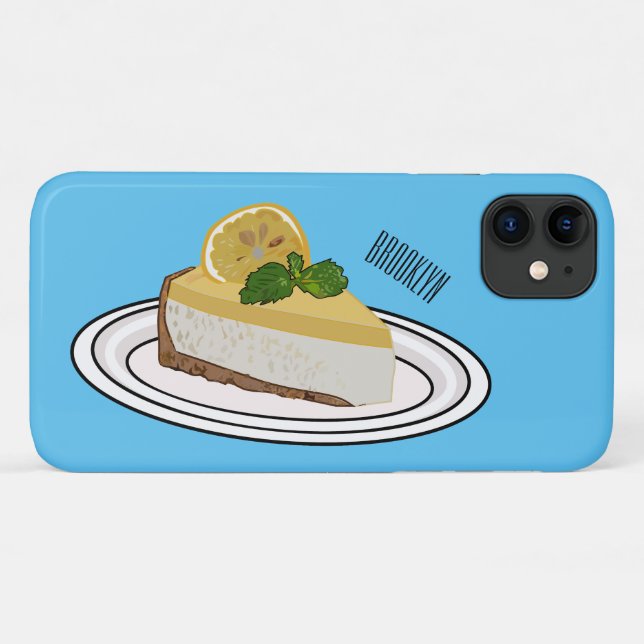 Capa Para iPhone 11 Ilustração de desenho animado com queijo limão (Verso (horizontal))