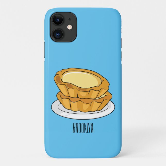 Capa Para iPhone 11 Ilustração de desenho animado com tarte de ovo (Verso)