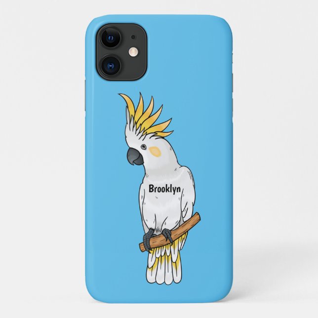Capa Para iPhone 11 Ilustração de desenho animado de ave-coquetel com  (Verso)