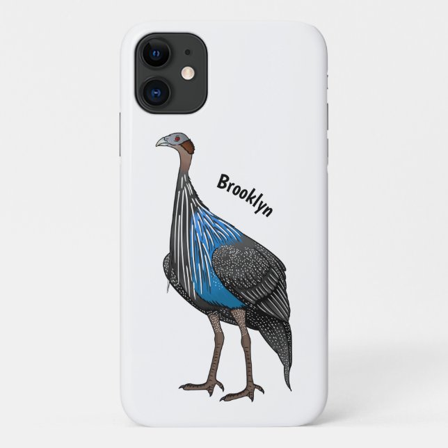 Capa Para iPhone 11 Ilustração de desenho animado de aves guineafowl v (Verso)