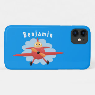Capa Para iPhone 11 Ilustração de desenho animado de avião vermelho-vo