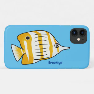Capa Para iPhone 11 Ilustração de desenho animado de borboleta-branca