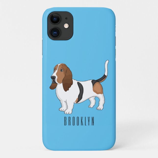 Capa Para iPhone 11 Ilustração de desenho animado de cão de cão de cão (Verso)