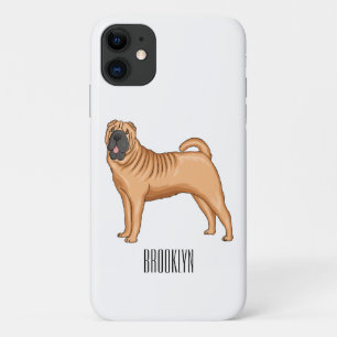 Capa Para iPhone 11 Ilustração de desenho animado de cão Shar-Pei chin