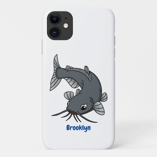 Capa Para iPhone 11 Ilustração de desenho animado de catfish (Verso)