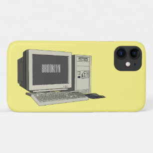 Capa Para iPhone 11 Ilustração de desenho animado de computador