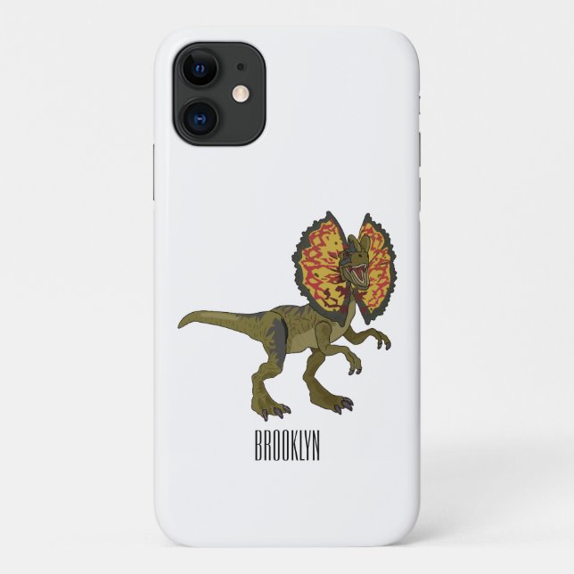 Capa Para iPhone 11 Ilustração de desenho animado de Dilophosaurus (Verso)