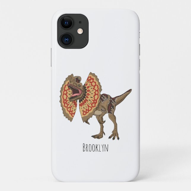 Capa Para iPhone 11 Ilustração de desenho animado de Dilophosaurus (Verso)