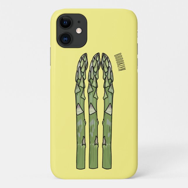 Capa Para iPhone 11 Ilustração de desenho animado de espargos (Verso)