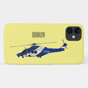 Capa Para iPhone 11 Ilustração de desenho animado de helicóptero polic