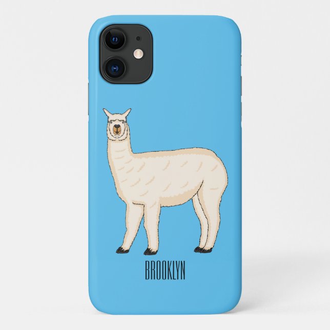 Capa Para iPhone 11 Ilustração de desenho animado de Llama (Verso)