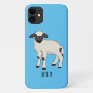 Capa Para iPhone 11 Ilustração de desenho animado de ovelha Valais Bla
