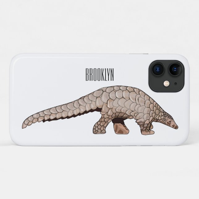 Capa Para iPhone 11 Ilustração de desenho animado de Pangolin (Verso (horizontal))