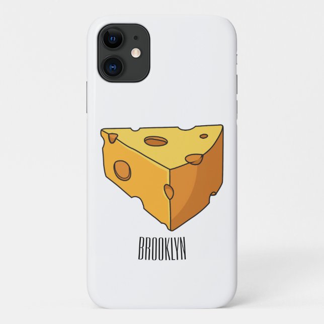 Capa Para iPhone 11 Ilustração de desenho animado de queijo (Verso)