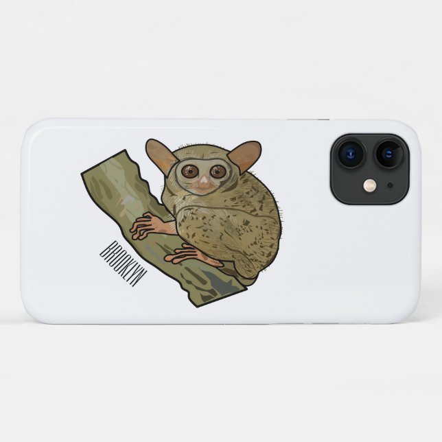 Capa Para iPhone 11 Ilustração de desenho animado de Tarsier (Verso (horizontal))