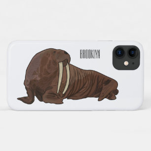 Capa Para iPhone 11 Ilustração de desenho animado de Walrus