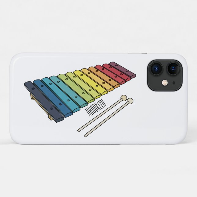 Capa Para iPhone 11 Ilustração de desenho animado de xilofone (Verso (horizontal))