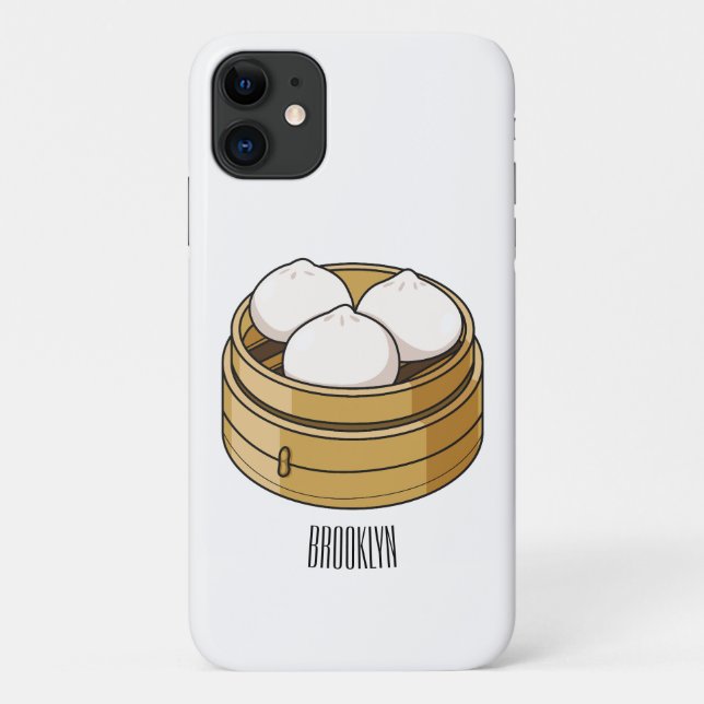 Capa Para iPhone 11 Ilustração de desenho animado Dim sum (Verso)