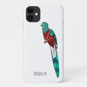 Capa Para iPhone 11 Ilustração de desenho animado do pássaro quetzal r