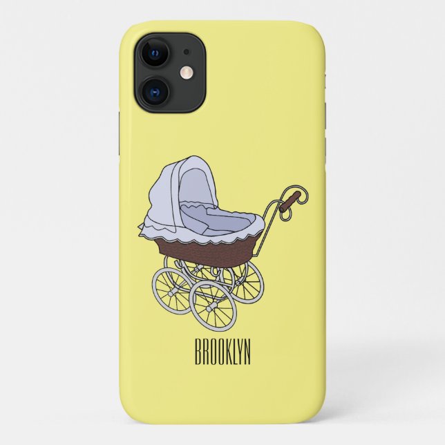 Capa Para iPhone 11 Ilustração de desenho animado do stroller (Verso)