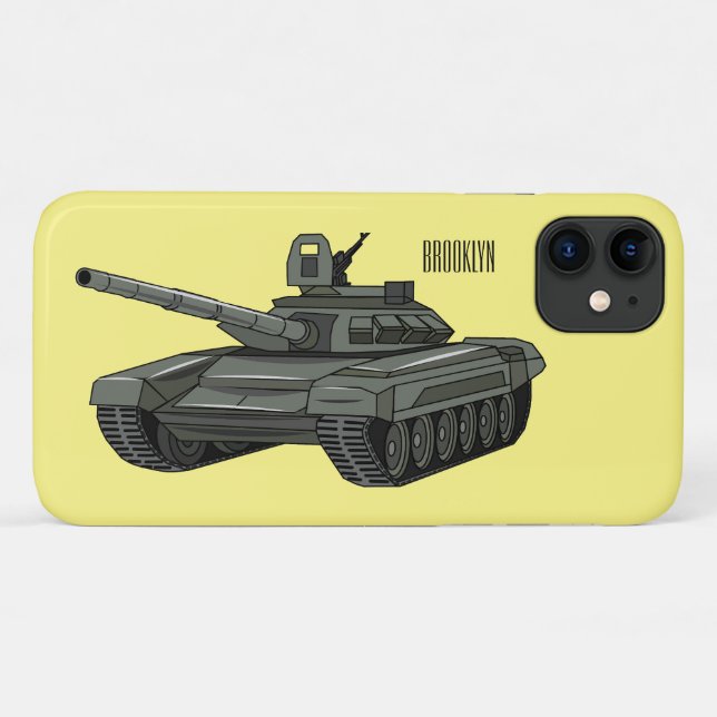 Capa Para iPhone 11 Ilustração de desenho animado do Tanque (Verso (horizontal))