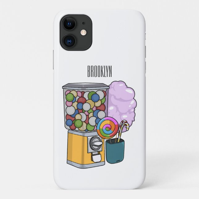 Capa Para iPhone 11 Ilustração de desenho animado doce (Verso)