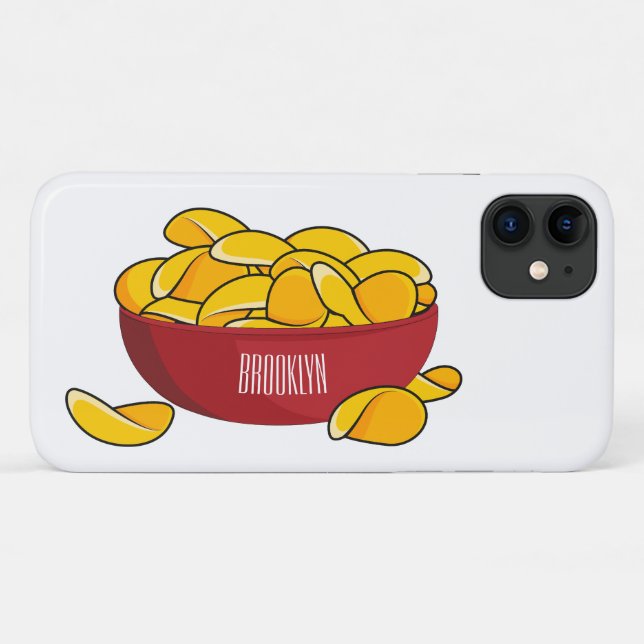Capa Para iPhone 11 Ilustração de desenho animado em chip de batata (Verso (horizontal))