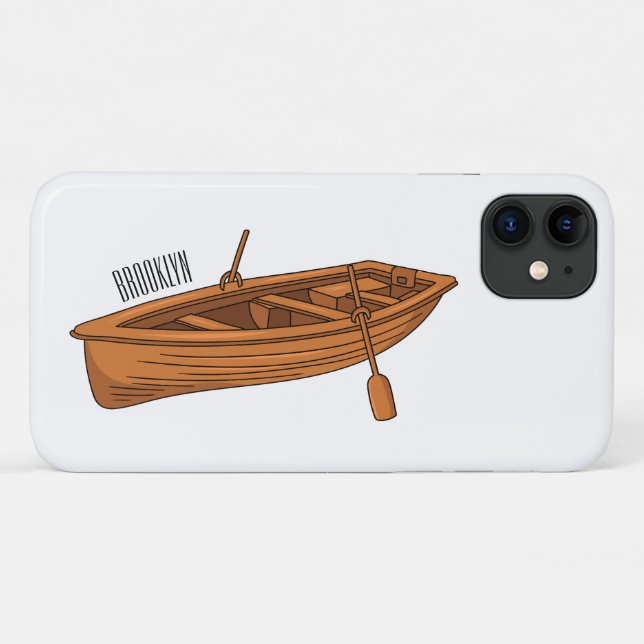 Capa Para iPhone 11 Ilustração de desenho animado em Rowboat (Verso (horizontal))