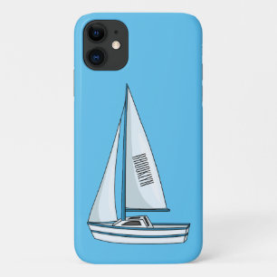 Capa Para iPhone 11 Ilustração de desenho animado em veleiro
