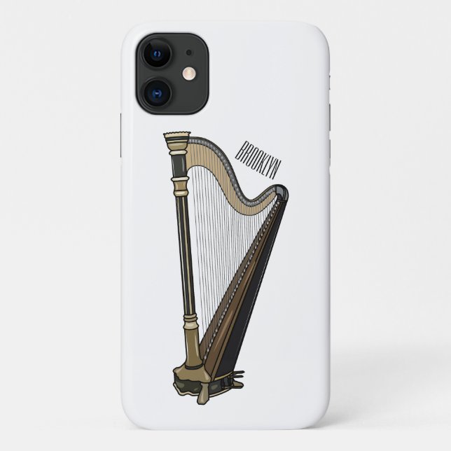 Capa Para iPhone 11 Ilustração de desenho animado Harp (Verso)