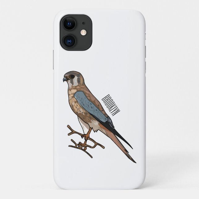 Capa Para iPhone 11 Ilustração de desenho de aves do estrel americano (Verso)