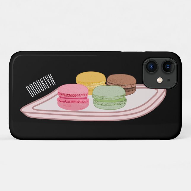 Capa Para iPhone 11 Ilustração de desenho de Macaron (Verso (horizontal))