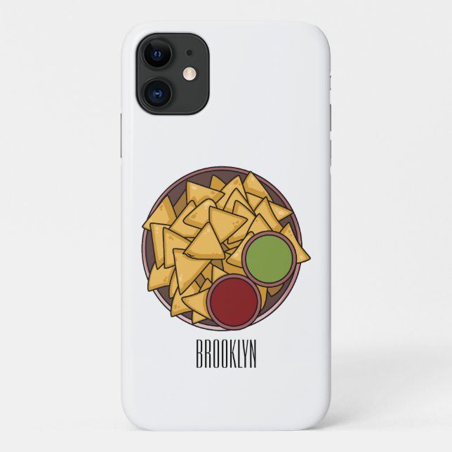 Capa Para iPhone 11 Ilustração de desenho de Nachos (Verso)