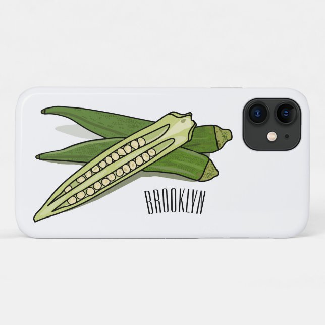 Capa Para iPhone 11 Ilustração de desenho de Okra (Verso (horizontal))