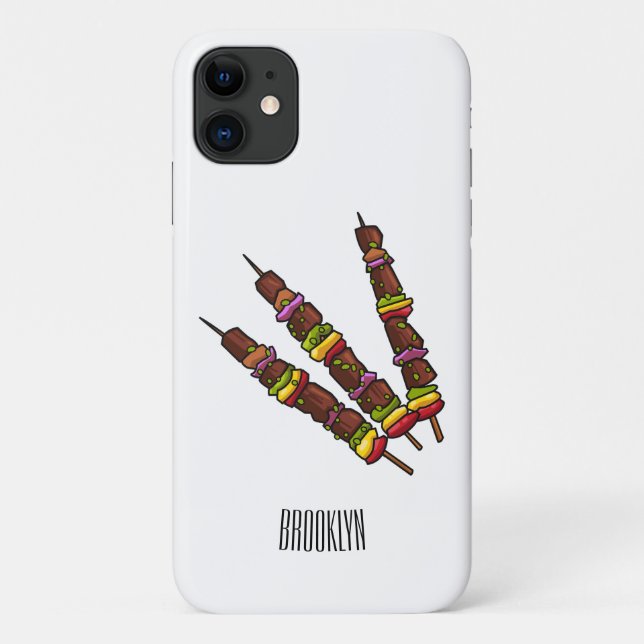 Capa Para iPhone 11 Ilustração de desenho do Kebab ou kabob (Verso)