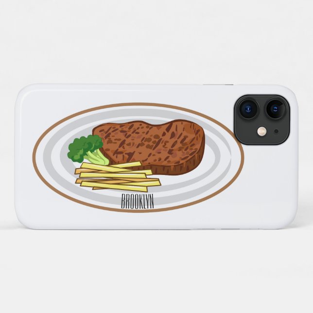 Capa Para iPhone 11 Ilustração de desenho em bife (Verso (horizontal))