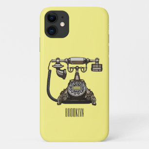 Capa Para iPhone 11 Ilustração de desenho telefônico