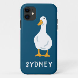 Capa Para iPhone 11 Ilustração de Pato Branco Personalizado