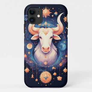 Capa Para iPhone 11 Ilustração Decorativa do Zodíaco Touro